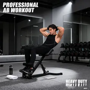 103*70*113 cm/ 40.55*27.55*44.48 in Black Home Fitness Workout Roman Chair Hyperextension Back Extension Bench Adjustable
