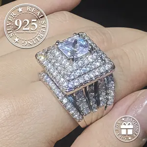 S925 Sterling Silver Fashion Promise Ring for Women - Luxury Engagement Ring, Trendy All-Match & Exquisite Jewelry for Birthday Gift with Box