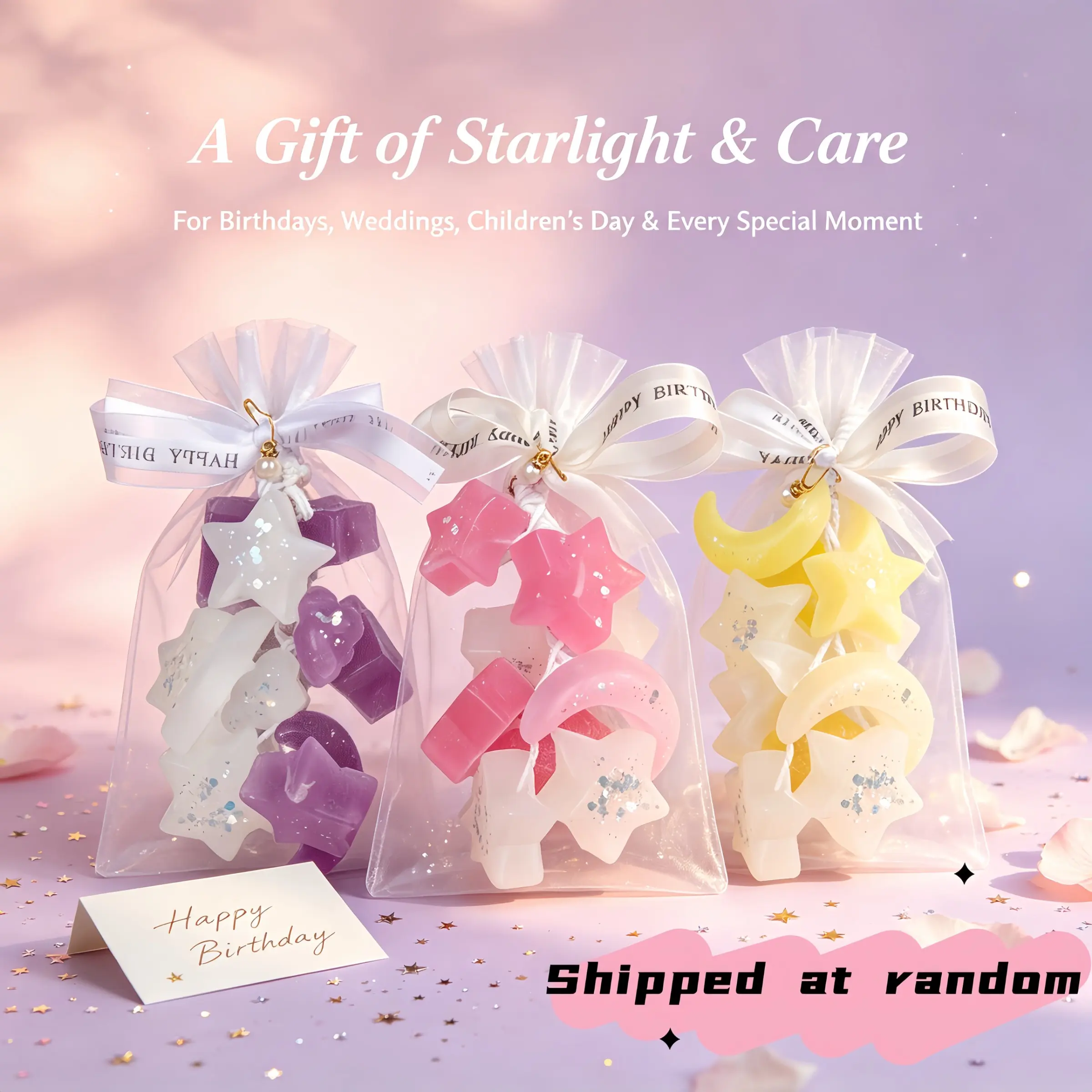Dreamy Celestial Soap Garland, Star Moon Scented Bath Soap, Odor Fighting Fragrance Soap, Gentle Clean Decorative Soap, Sweet Birthday Gift