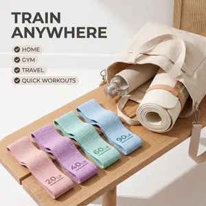 4- Pack Fabric Loop Resistance Bands, 20-90 LB Exercise Bands with Non-Slip Grip for Home Gym and Full- BodyWorkouts