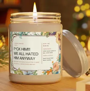 [Sale Up To 35%] Forget Him Breakup Funny Scented Candle, Humorous Divorce Anniversary Gift for Her, Sassy Relationship Support Decor, Natural Soy Wax Aromatherapy, Scented Jar