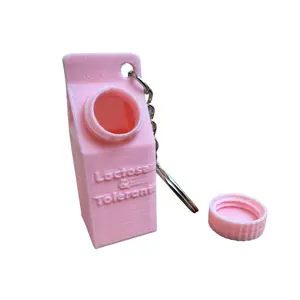 Lactose and Tolerant Pill Holder Milk Carton Keychain Backpack Purse Handbag