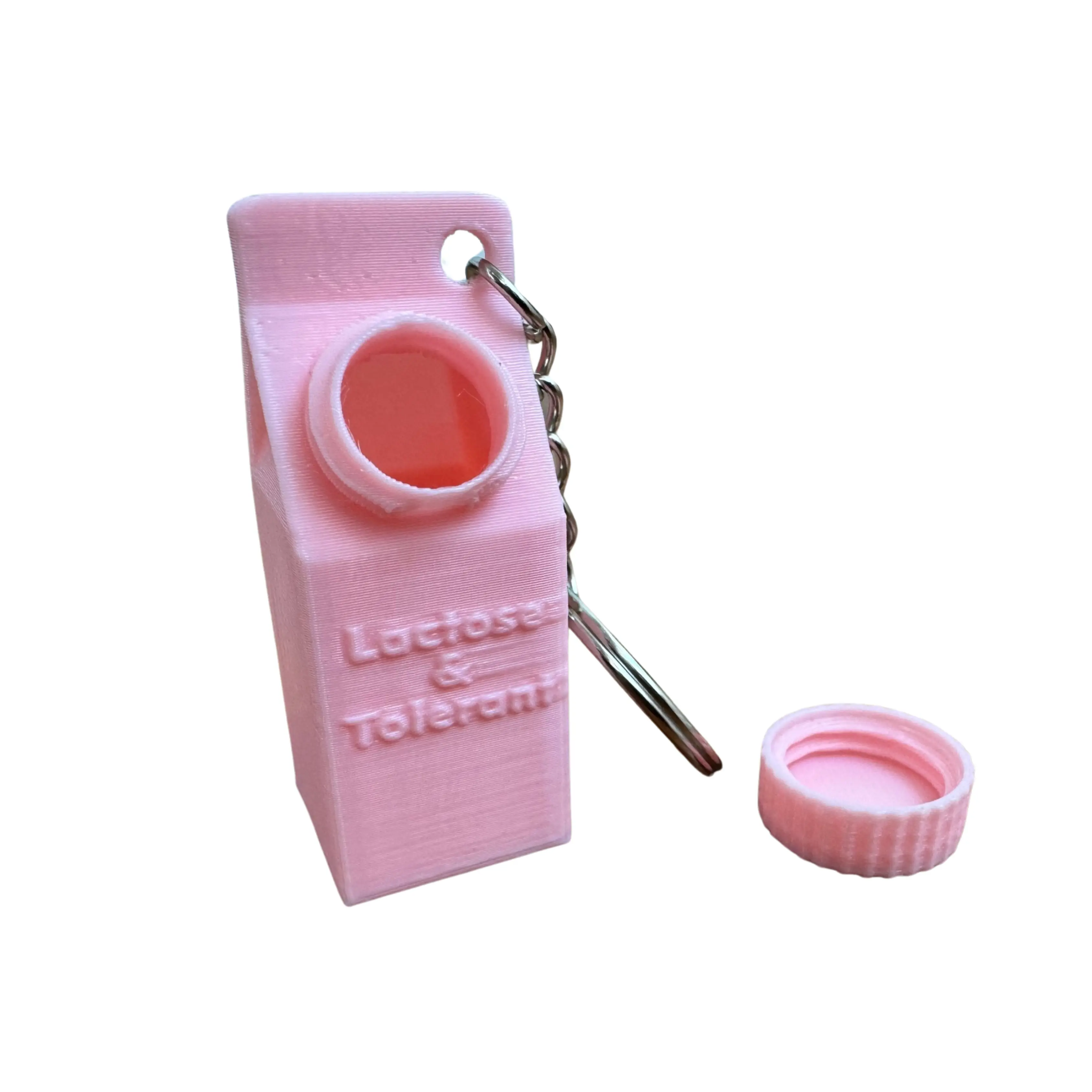 Lactose and Tolerant Pill Holder Milk Carton Keychain Backpack Purse Handbag