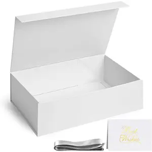White  Box, 13x9x4 Inch  Boxes With Lids for Presents, Bridesmaid Proposal, Wedding, Birthday, Anniversary