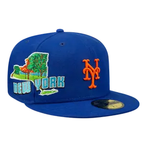 New Era 59Fifty MLB New York Mets Stateview Men Fitted Hat Blue/Grey