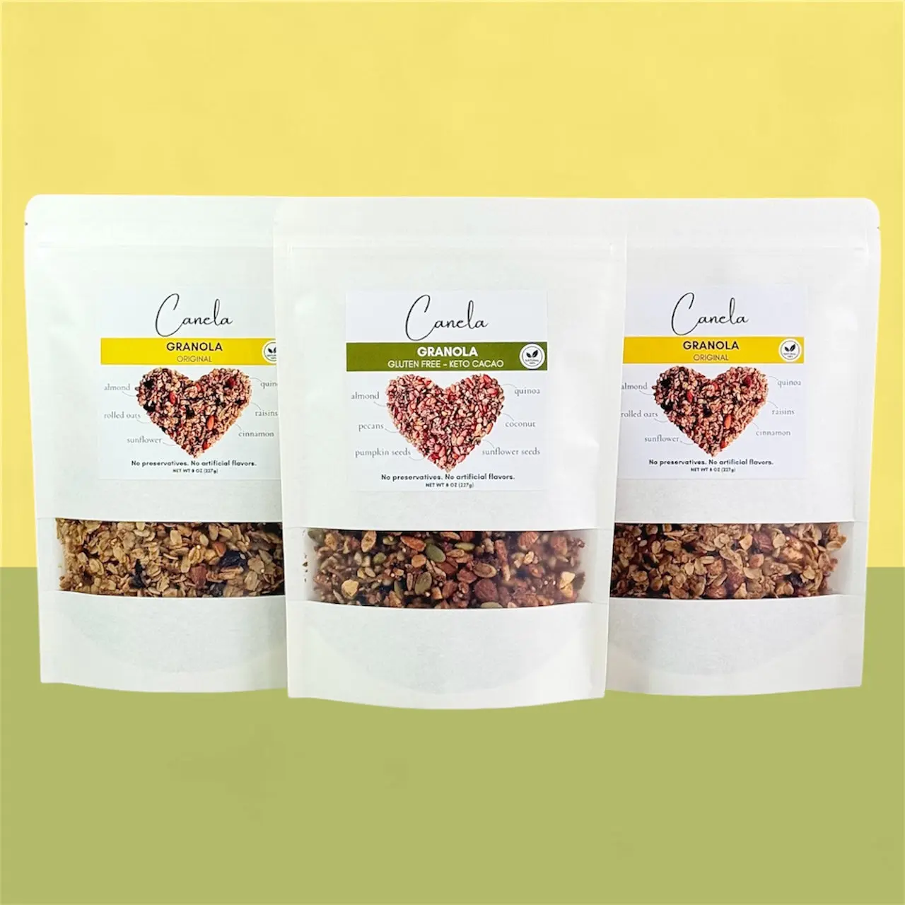 3-Pack Granola Combo: 2 Original + 1 Keto Cacao | Natural, Artisan & Crunchy | vegan
