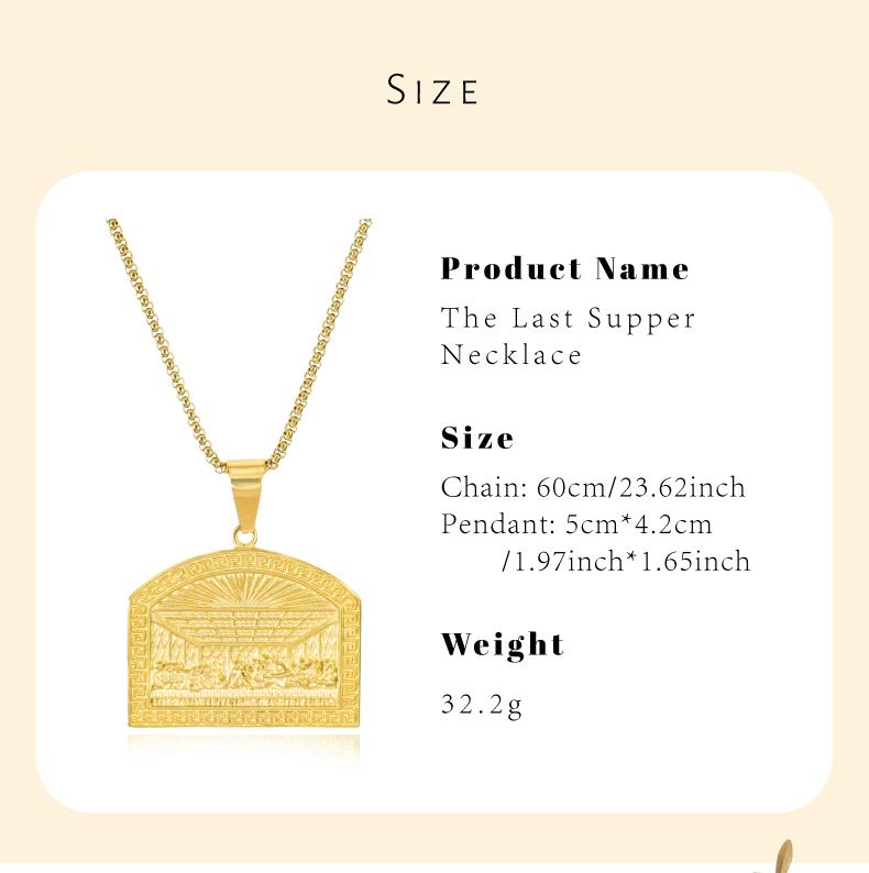 The Last Supper: Unisex Stainless Steel Hip-Hop Retro Necklace—Perfect for Holidays, Dates, and Anniversaries