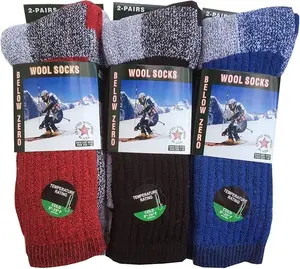 DIAMOND STAR Merino Wool Socks 6 Pairs Thermal Socks Insulated for Cold Weather Winter Socks  For Men & Women Cotton Menswear