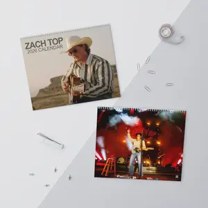 Vintage ZachT0p Wall Calendar 2026, Country Music Calendar, Western Planner Calendar, Gift For Men & Women, Decorate Home