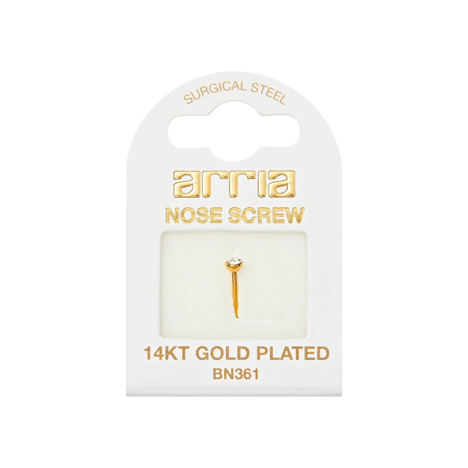 ARRIA BY KISS BN361 GOLD NOSE SCREW STONE 2.5MM