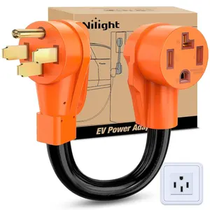 Nilight EV Dryer Charger Adapter Cord 50Amp to 30Amp 4 Prong Pure Copper 125V/250V Outlet to Plug Conversion Heavy Duty 10 Gauge Wire 14-50P 14-30R 50M/30F rv extension