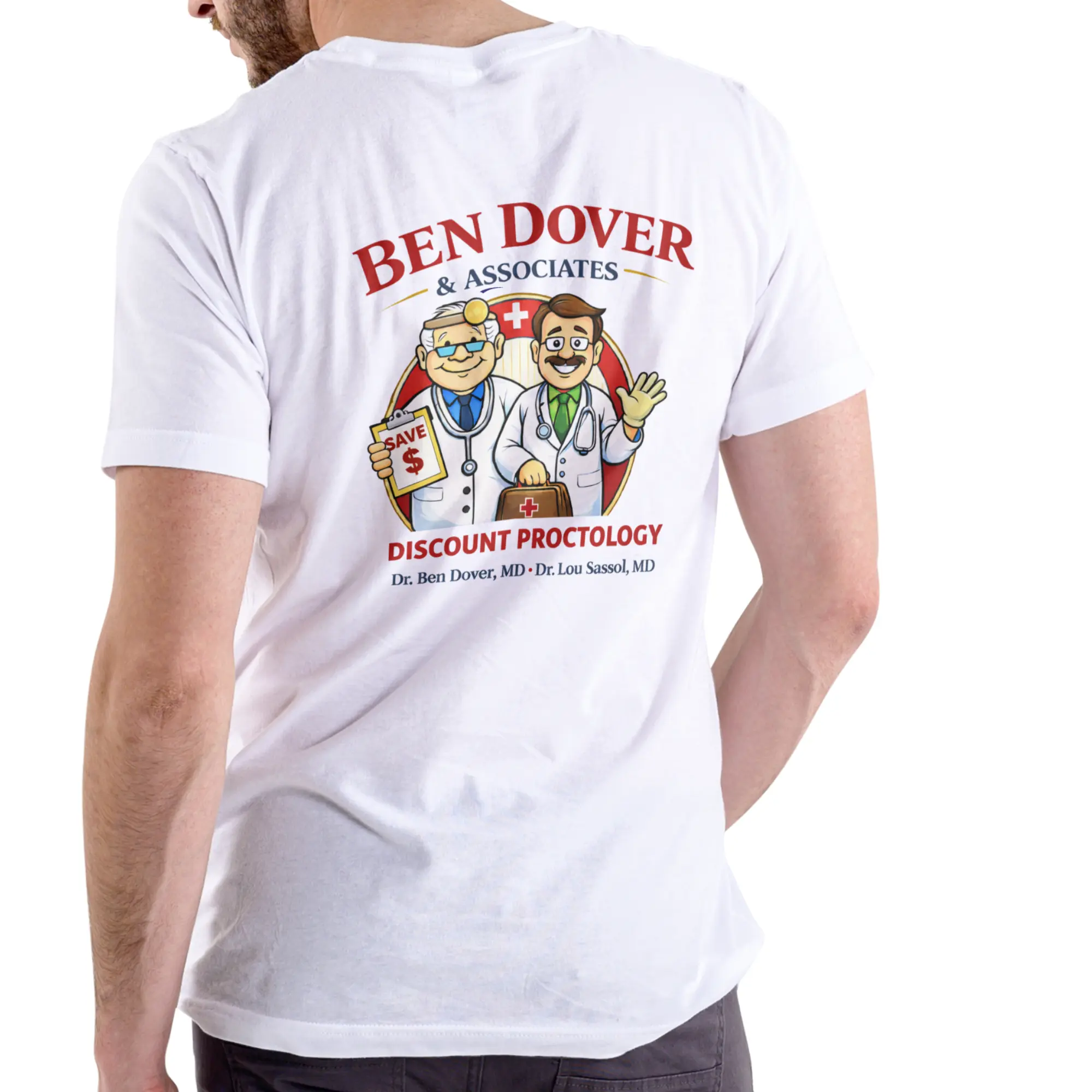 Gildan "Ben Dover" Funny Slogan Tshirt, Unisex Cotton Menswear Tee with a Relaxed Fit and Shortsleeve Design, Print, Classic