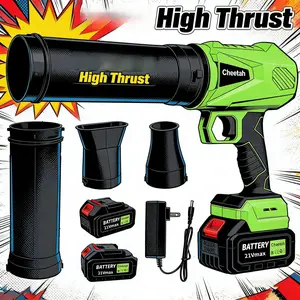 Cordless leaf blower with battery, 21V handheld leaf blower with 3 extended nozzles, electric leaf blowers with 2 pcs 3.0Ah batteries, portable leaf blowers for lawn care, leaves, dust, car