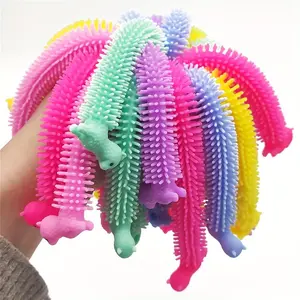 6pcs Stretchy String Noodles Sensory Toys - Durable Plastic Squeeze & Pull Tangle-Free Design - Alpaca-Shaped Fidget Toys with 6 Vibrant Colors, for Kids, Teens, Adults - Perfect Birthday, Children's Day & Party Favors - Educational Toy, Relax, Playful Sh