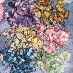 Butterfly Sticker Pack, Self Adhesive Stickers, Artificial, Transparent Waterproof Pet Material, for Journaling & Water Bottle Decoration, No-Residue Adhesive, Assorted Colors Butterfly Decals for Scrapbooking, DIY Crafts, Decorations