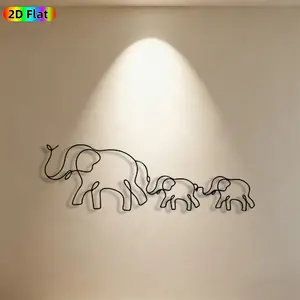 1pc Elephant Family Metal Wall Art, Heartwarming Elephant Statue Mural, Ideal Gift for New Year, Easter, Animal Decor Enthusiasts, Weather-Resistant Metal Wall Decor Wall Sculptures, Perfect for Living Room Wall & Garden Fence, Nature Art Enthusiasts