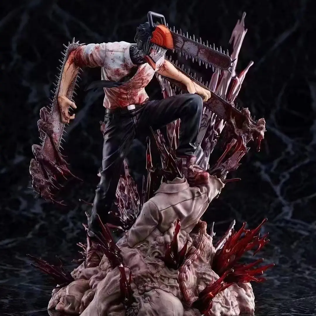 Chainsaw Man Electric Jack Figure, PVC Action Figure, Devil Transformation Dual Chainsaw Form, Blood Splatter Effect, Collectible Anime Model, Desktop Decor, Figurines Collectibles, Figurines for Collectors