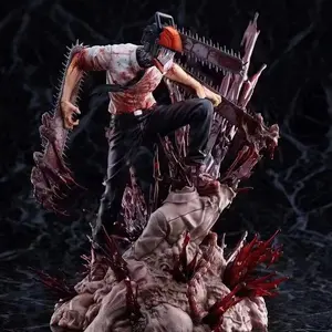 Chainsaw Man Electric Jack Figure, Devil Transformation Dual Chainsaw Form, Blood Splatter Effect, Collectible Anime Model, Desktop Decor