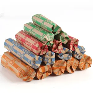 250p Coin Wrappers, Flat Stripped Coin Rolls Wrappers for All Coins, Includes 100p Quarter Rolls and 50p Penny, Nickel, Dime Wrappers