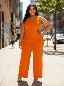 Two Piece Sets For Women Summer Outfits Lounge Sets,SummerVibes Womens Plus Size Lounge Set V-Neck Sweatsuits Tracksuit Short Sleeve Baggy Wide Leg Pant Sets Beach Vacation Travel Womenswear