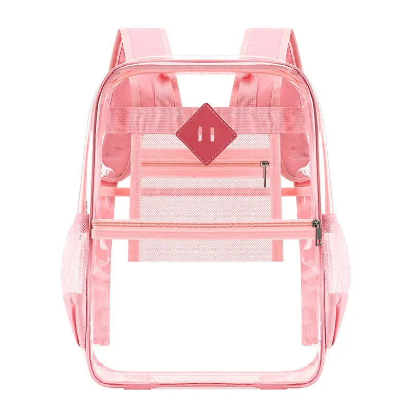 Clear PVC Backpack Spacious Student Daypack for Middle High School Stadiums Concerts and Outdoor Use