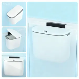 Under Sink Dual Installation Trash Can Triple-Seal Odorless Kitchen Compost Bin 1.9 Gallon Small Hanging with Lid RV Bathroom Office Waste Container