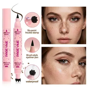 Double-Ended Eyeliner Pen Freckle Pen Triad Dual Head Stamp Spot Pen Enhance Eye Makeup Natural Long-Lasting Waterproof Sweatproof Wild Style