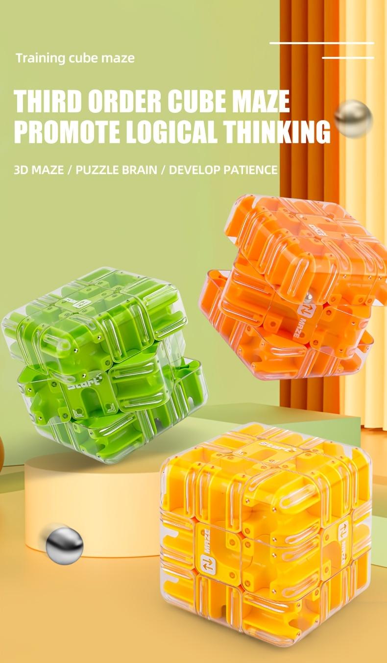 3D Maze Cube Puzzle Toy 3D Rolling Cube Educational Puzzle for Boys Teens Adults Travel Toy Orange Yellow Green Durable Maze Game Adult Maze Game