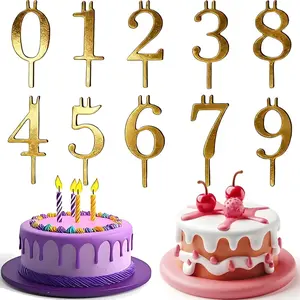 1Set Reusable Number Candle Holder Set for Birthday Cakes - Metal Number Candle Holders Stand - Number Candle Holder Set Reusable Number Candles for Birthday Cakes
