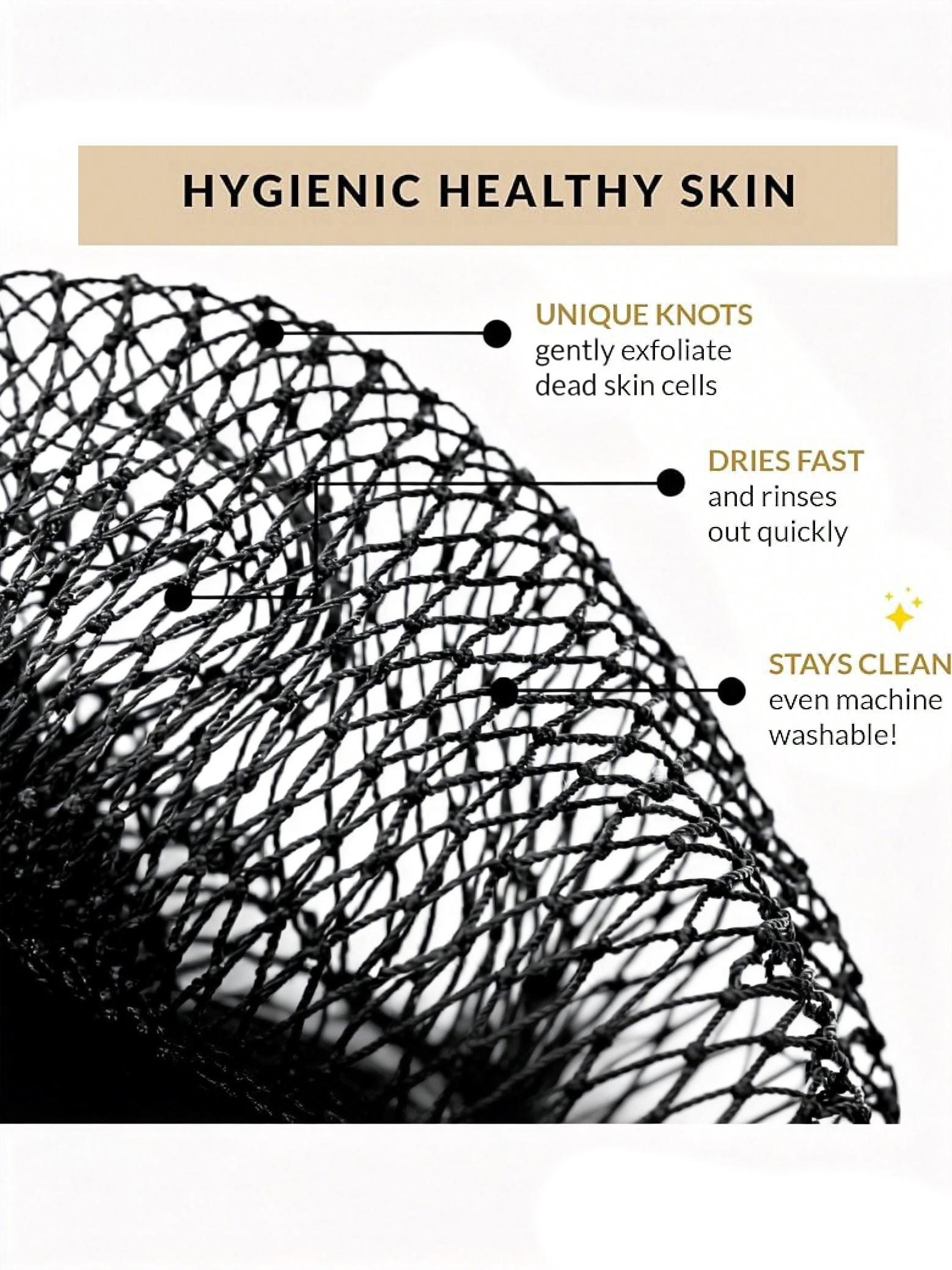 African Net Sponge  - Exfoliating Back Scrub Bath Sponge With Knots - Afro Scrub Body Scrubber Exfoliator Washcloth - African Body Care Daily Use Shower Essentials bath boms