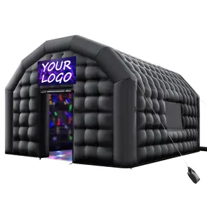 Inflatable Nightclub Tent With Blower Included, Large 19.7 By 16.4 By 12 Feet Cube Party Shelter For Indoor And Outdoor Events, Portable Easy Setup Party Tent For Dance Floors, Weddings, Festivals, Backyard Gatherings