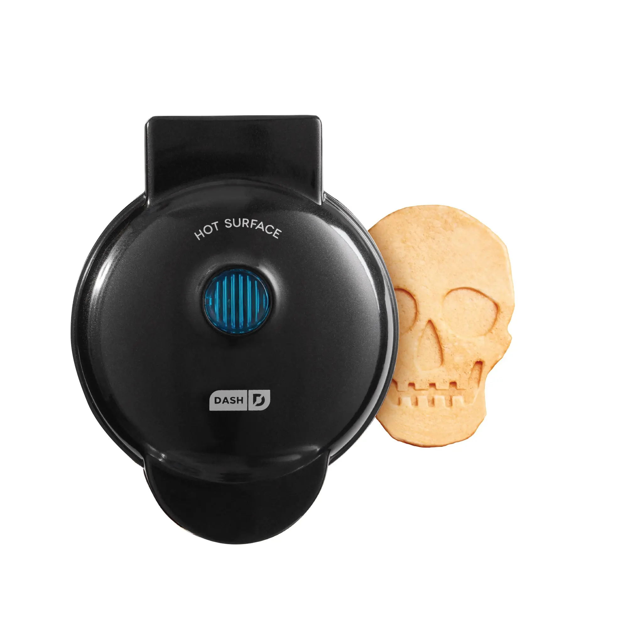 DASH Skull Miniature Waffle Maker - 4" Diameter Compact Specialty Kitchen Appliance, No Setup Required Non-Stick Coating Waffle Irons, Quick Heat Round Plate for Home Cooking (Best for Ghouls Themed Use)