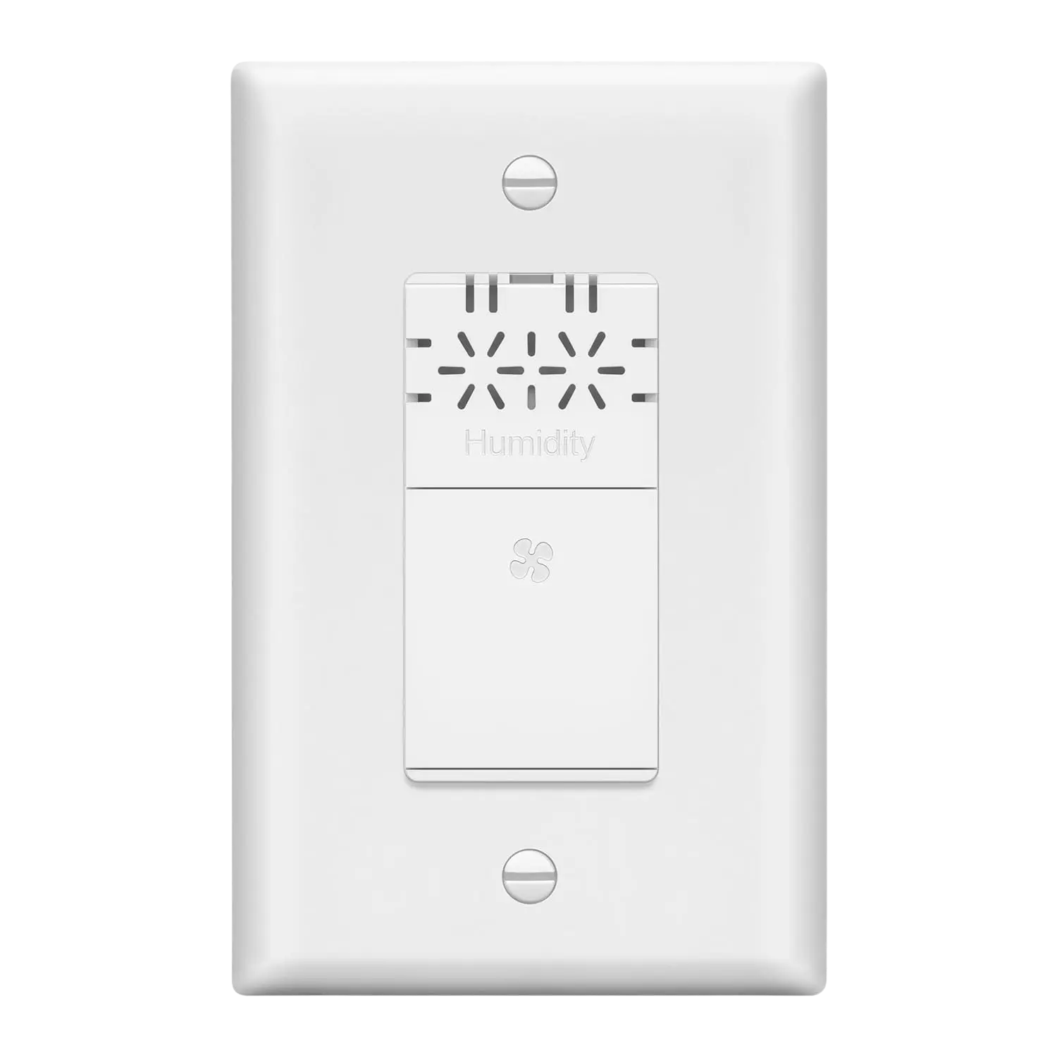 LIDER Humidity Sensor Switch, Air Circulator, No Neutral Required, Ground Required, Single-Pole, Wall Plate Included