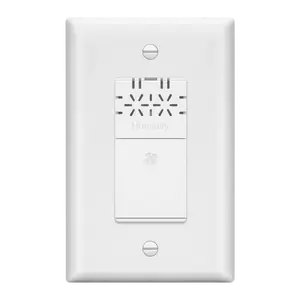 LIDER Humidity Sensor Switch, Air Circulator, No Neutral Required, Ground Required, Single-Pole, Wall Plate Included