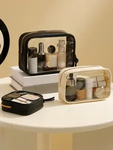 Clear Mini Cosmetic Bag For Purse, Clear Makeup Bag For School, Clear Make Up Pouch For Travel, Make Up Organizer Case For Backpack, Toiletry Bag Waterproof Square Pouch With Zipper, Makeup Storage Bag, Makeup Bags