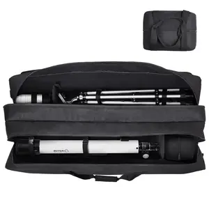 VEVOR Telescope Case, 41, Telescope Large Storage Bag with Fixed Buckles, Multi-Pocket and Detachable Divider, Shock-Absorbent Telescope Carrying Case for Optical Tube Tripod, Counterweight Pocket