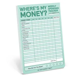 Weekly Money Tracker Pad, Weekly Spending Tracker Budget Pad (Pastel Version), 6 x 9-inches