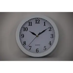 212 MAIN 10 in. White Frame Quiet Motion Wall Clock - Home Decor, Interior Space Accent Piece