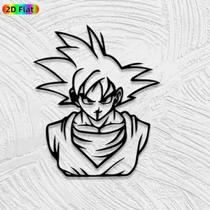 1pc Goku Metal Wall Art, Dynamic Goku Statue Mural, Ideal Gift for New Year, Christmas, Anime Enthusiasts, Rust-Resistant Metal Wall Decor Wall Sculptures, Perfect for Living Room Wall & Garden Fence, Eye-Catching Anime Themed Decor