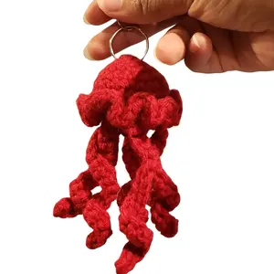 Crochet Jellyfish Keychain - Handmade Ocean-themed Accessory