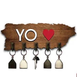 Llavero de pared - Mapa de Puerto Rico - Yo amo