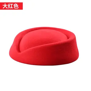 Flight attendant hat diy Stewardess hat women Air Cap Cosplay Hostess Airline Costume Pillboxwom stage performance hat