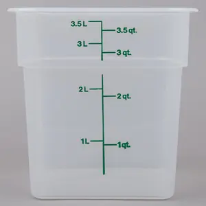 Cambro CamSquares 4 Qt. Translucent Square Polypropylene Food Storage Container with Green Lid Airtight Kitchen Sturdy Utensils foodstorage freezersafe containers needs tiktok shop must have s food cover microwave-safe