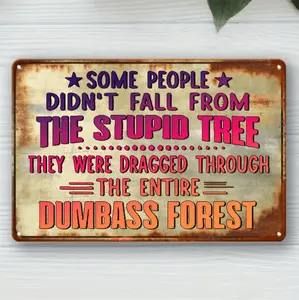 Vintage Forest Humor Metal Sign - Weatherproof, Pre-drilled, Multipurpose Wall Hanging Decor for Indoor & Outdoor Use - Perfect for Home, Cafe, Bar, Club, Shop, Restaurant, Farm & Garden Decoration - 7.9" x 11.9" Size - Durable