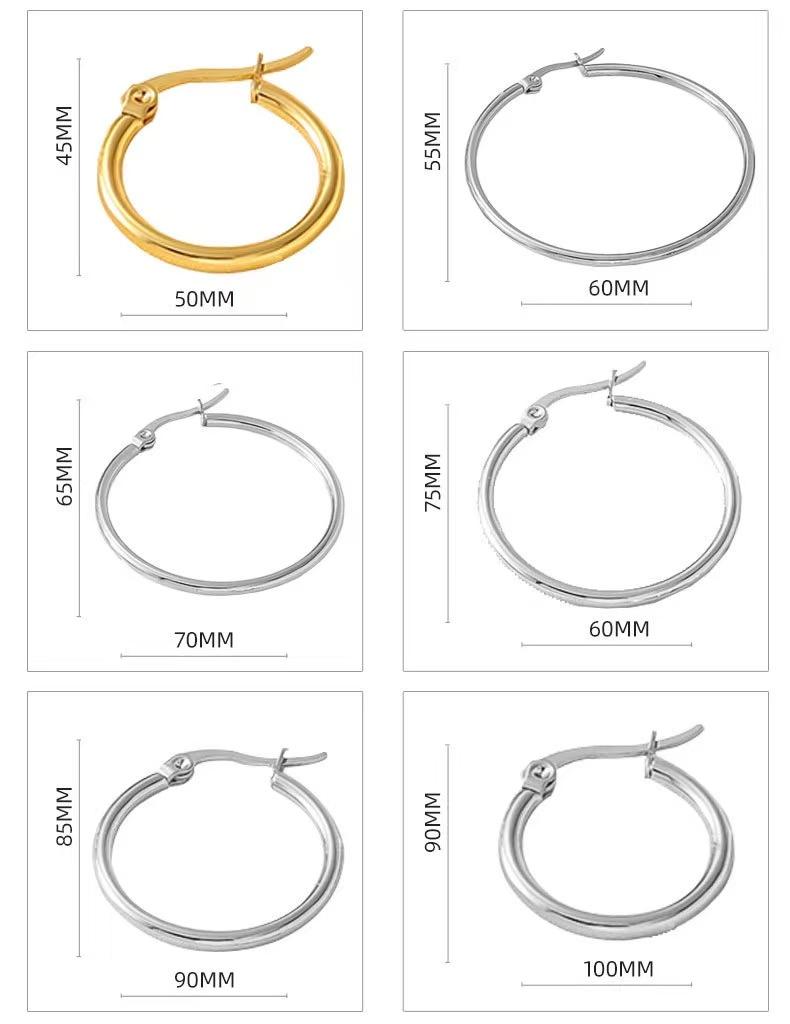14K Chunky Gold Hoop Earrings for Women 925 Sterling Silver Post Hollow Tube Hoops Earrings 2mm Thick Hoop Earrings Hypoallergenic Lightweight Gold Big Large Hoop Earrings 10-90MM, Gold Jewelry