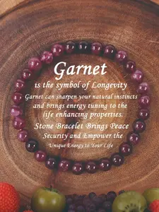 Garnet Crystal Bracelet, Peace & Safety Bracelet, Unisex Creative Bracelet, Fashionable and Versatile Design Suitable for Wearing at Any Time, Gift for Friends