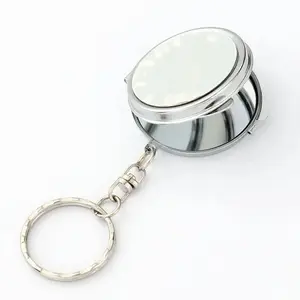 Makeup Mirror Small Round Keychain Double-Sided Folding Mirror Woman Gift Mini Mirror Pendant Bag Decoration