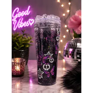 Rebel Soul Lava Glitter Acrylic Tumbler 💜