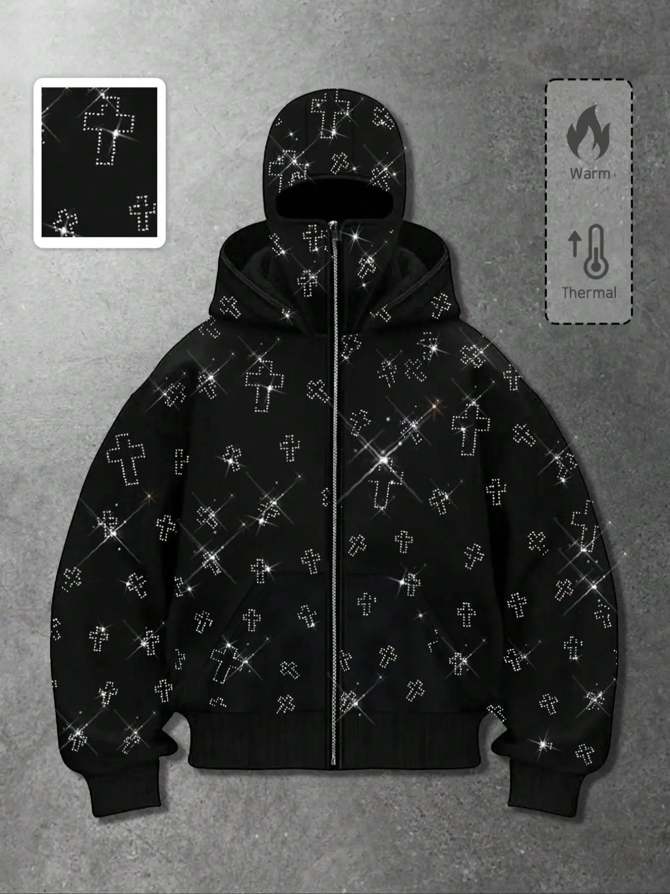 cross zip hoodie - TikTok Shop