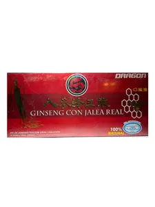 Gingsen Con Jalea - El Dragon - Formula Real Original 10 Ampollas Bebibles - Gingsen Vitamin Supplement For everyday life and immunity